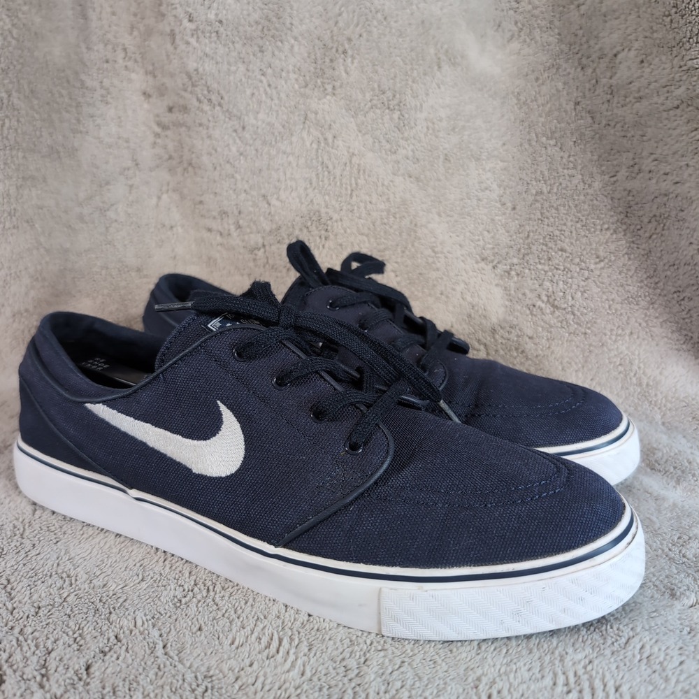 Nike SB Stefan Janoski Canvas Navy Blue Low Top Skate Shoes 615957-410 Mens 10.5